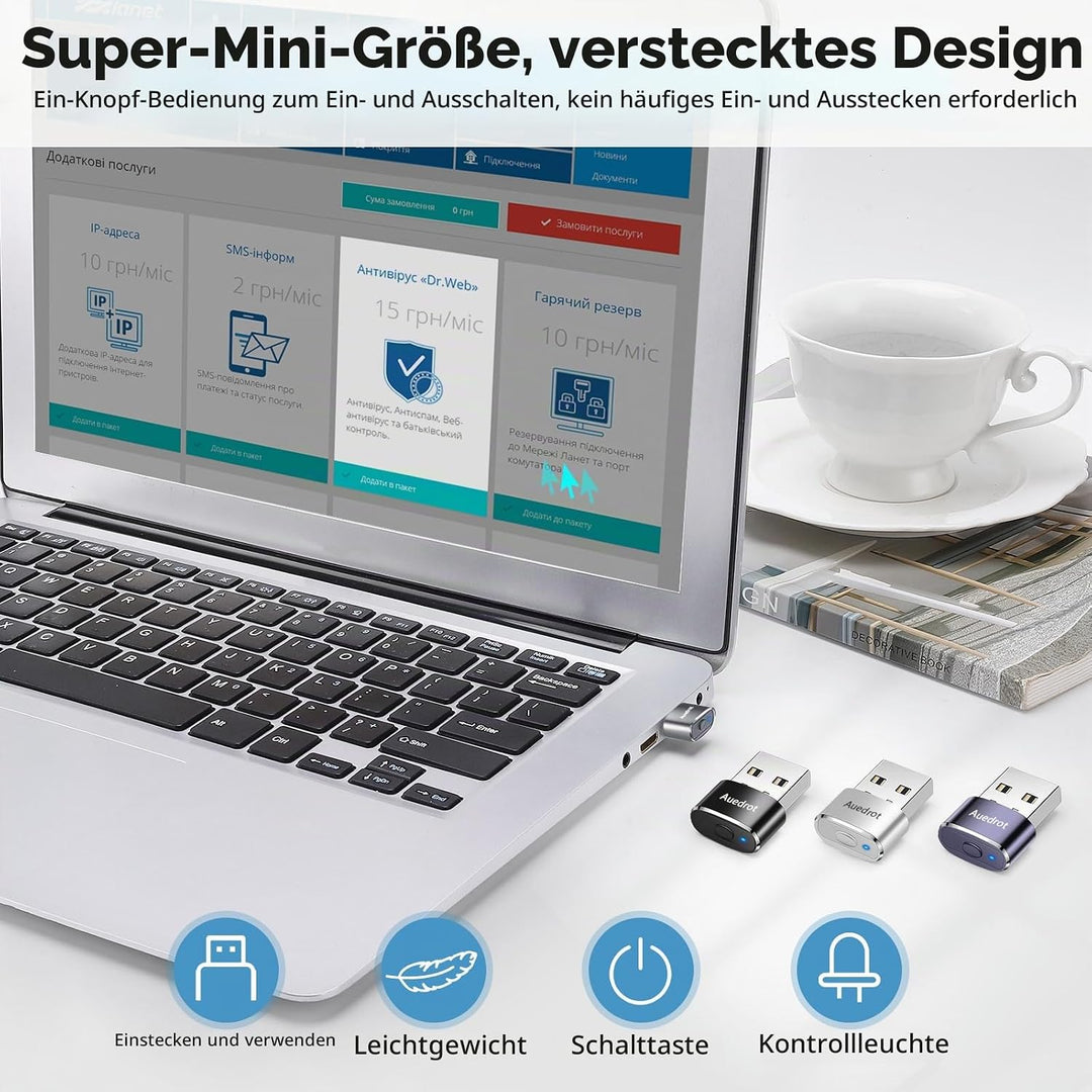 AUEDROT Mouse Jiggler Nicht Nachweisbar USB Mouse Mover mit Schaltertaste, Metall Maus Beweger Autom