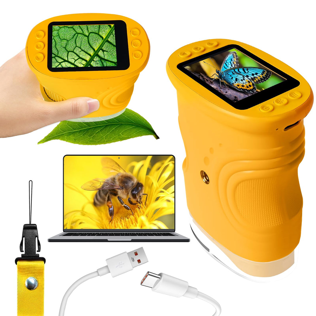 LURICO Digitales Mikroskop für Kinder, 1000X tragbares Taschenmikroskop mit 4K 2.0" Bildschirm Kinde