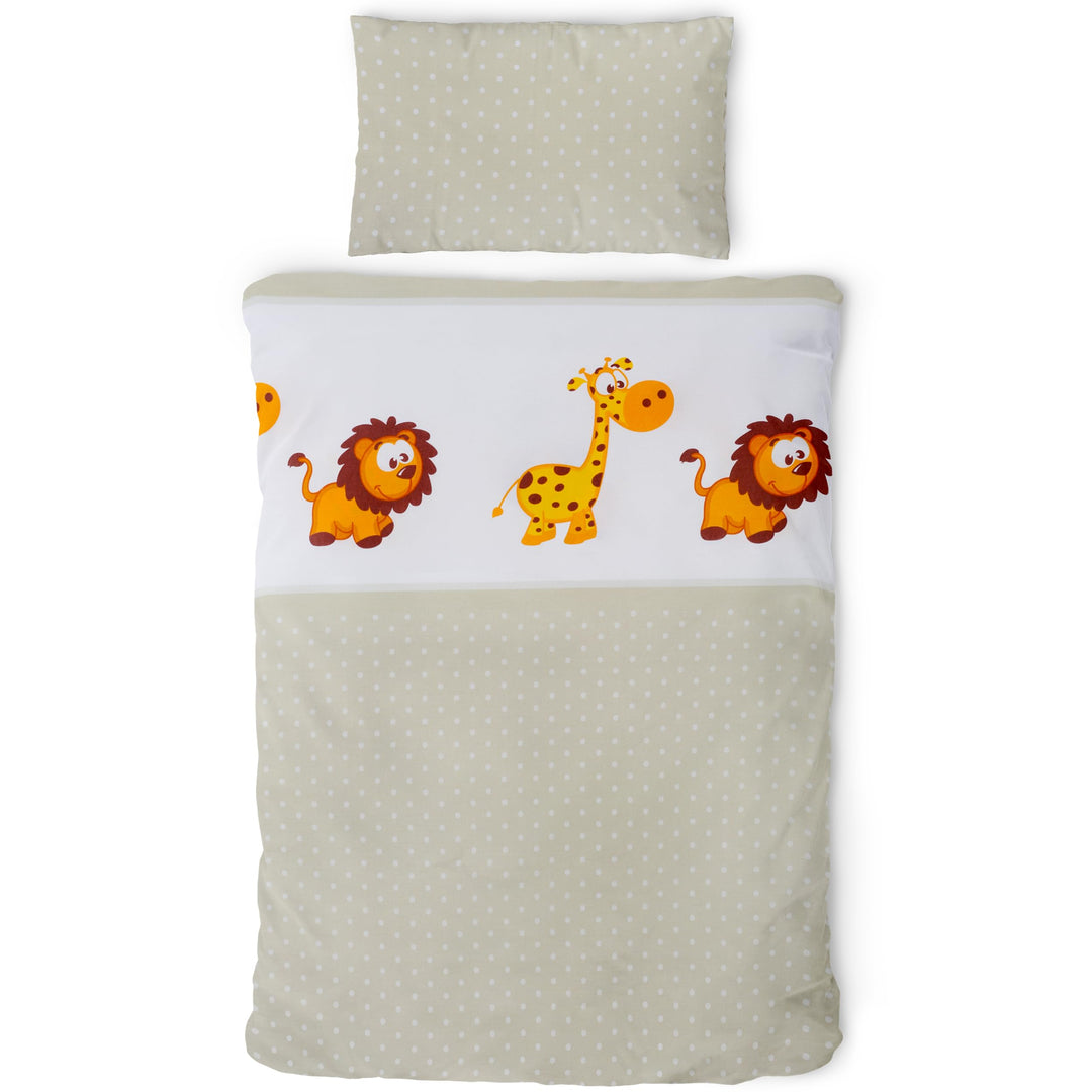 Gräfenstayn® 2-tlg. Kinderbettwäsche Set mit Tiermotiv und integriertem Reissverschluss - aus 100% B