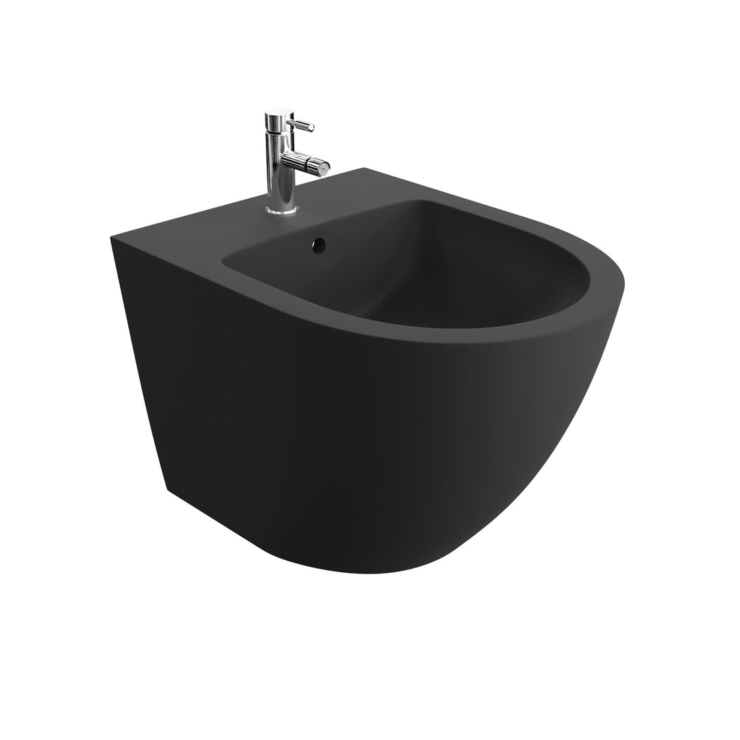 LAVITA Universal Wand Bidet, WC mit Hahnloch und Überlaufschutz aus Keramik 35,5 x 51 x 34 cm Sitzwa