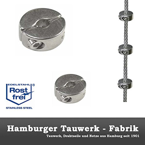 Klemmstopper 2 teilig Seilstopper Drahtklemme Drahtseilklemme Klemme Drahtseil V4A Edelstahl - 10 St