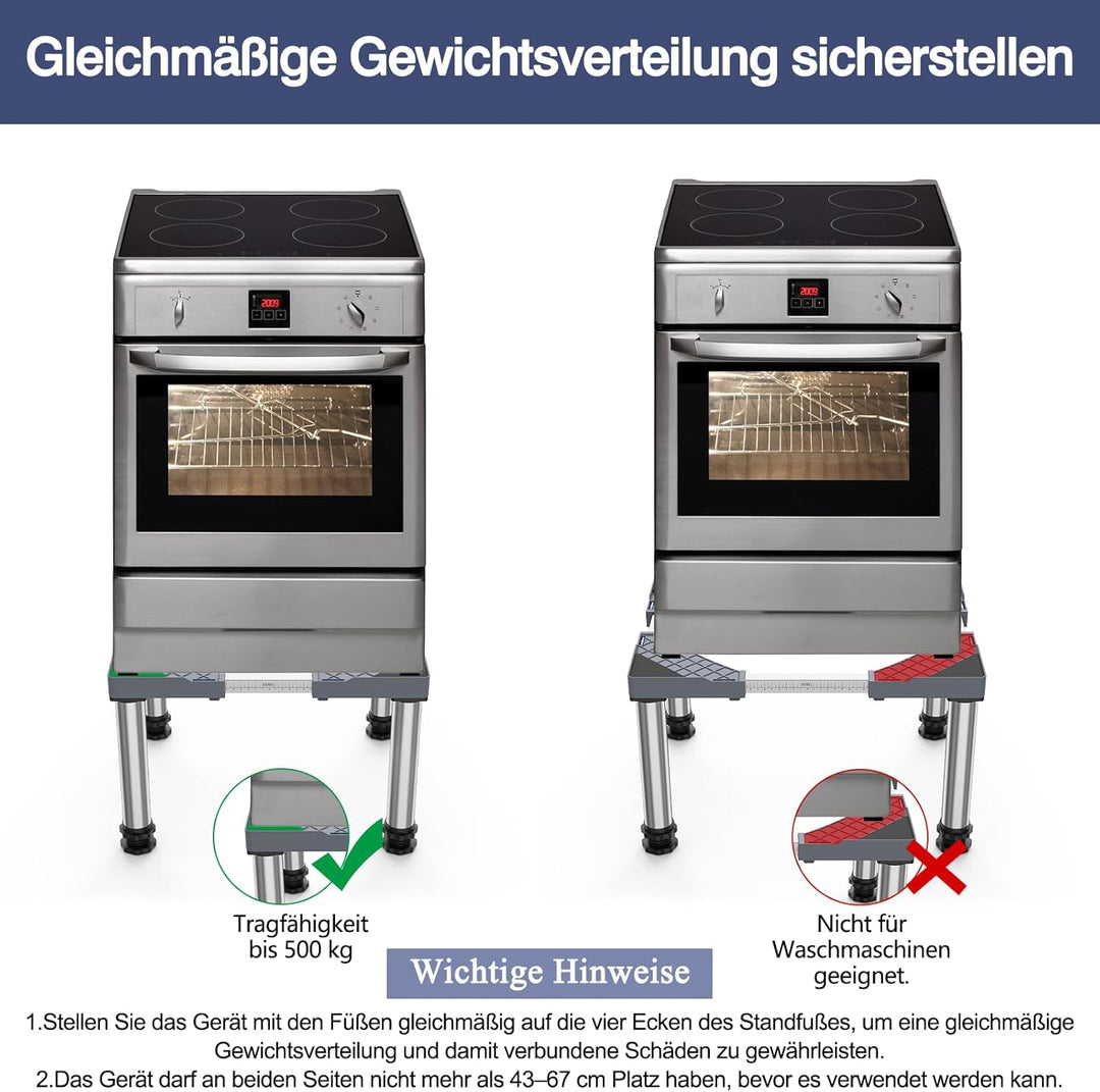 DEWEL Untergestell Kühlschrank erhöhung Höhe 33-36cm Verstellbare unterschrank kühlschrank sockel fü