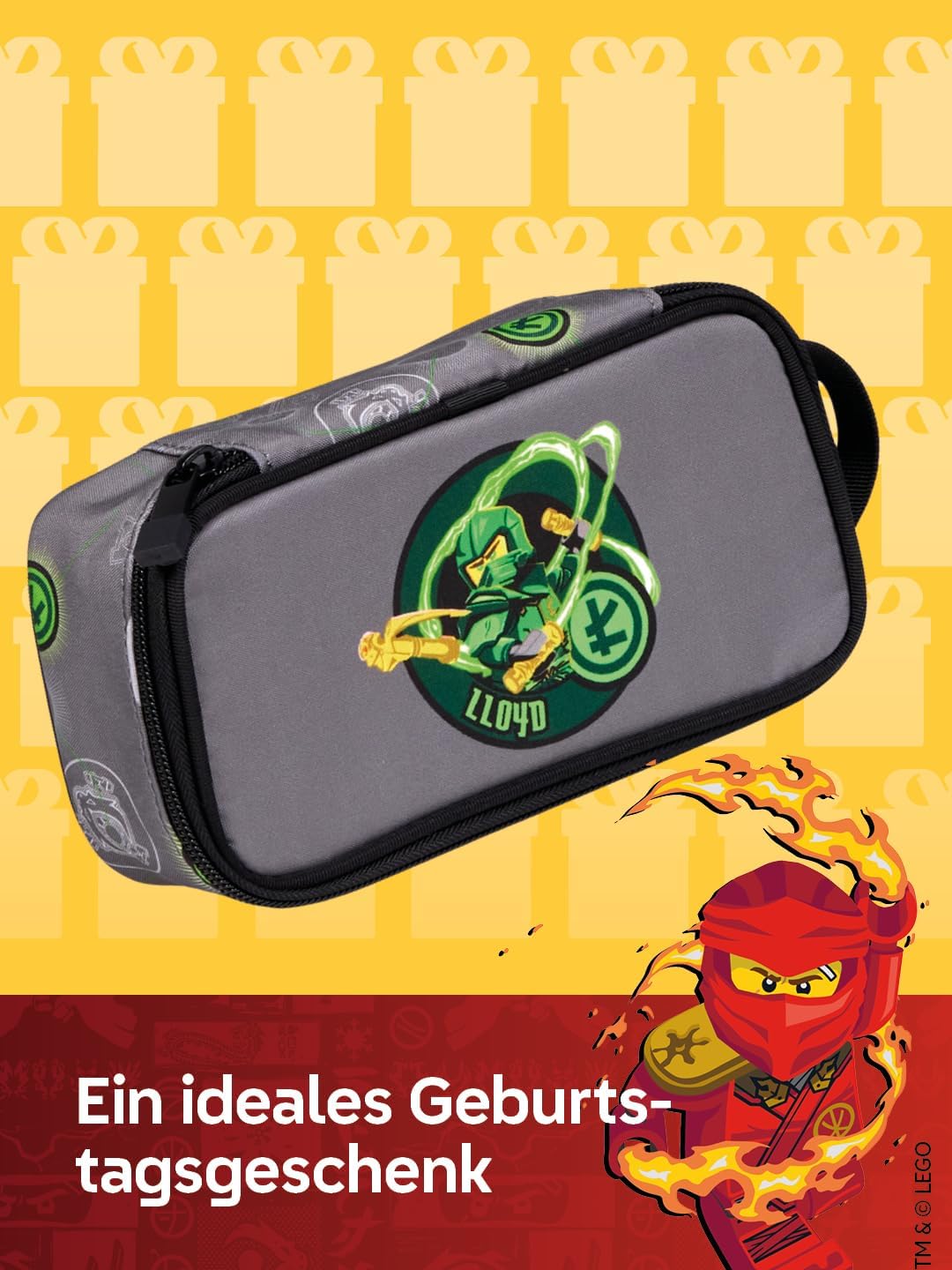 SKANDO BAGS LEGO® NINJAGO® Federmäppchen Junge Elemental Master of Energy – Faulenzer Mäppchen mit g