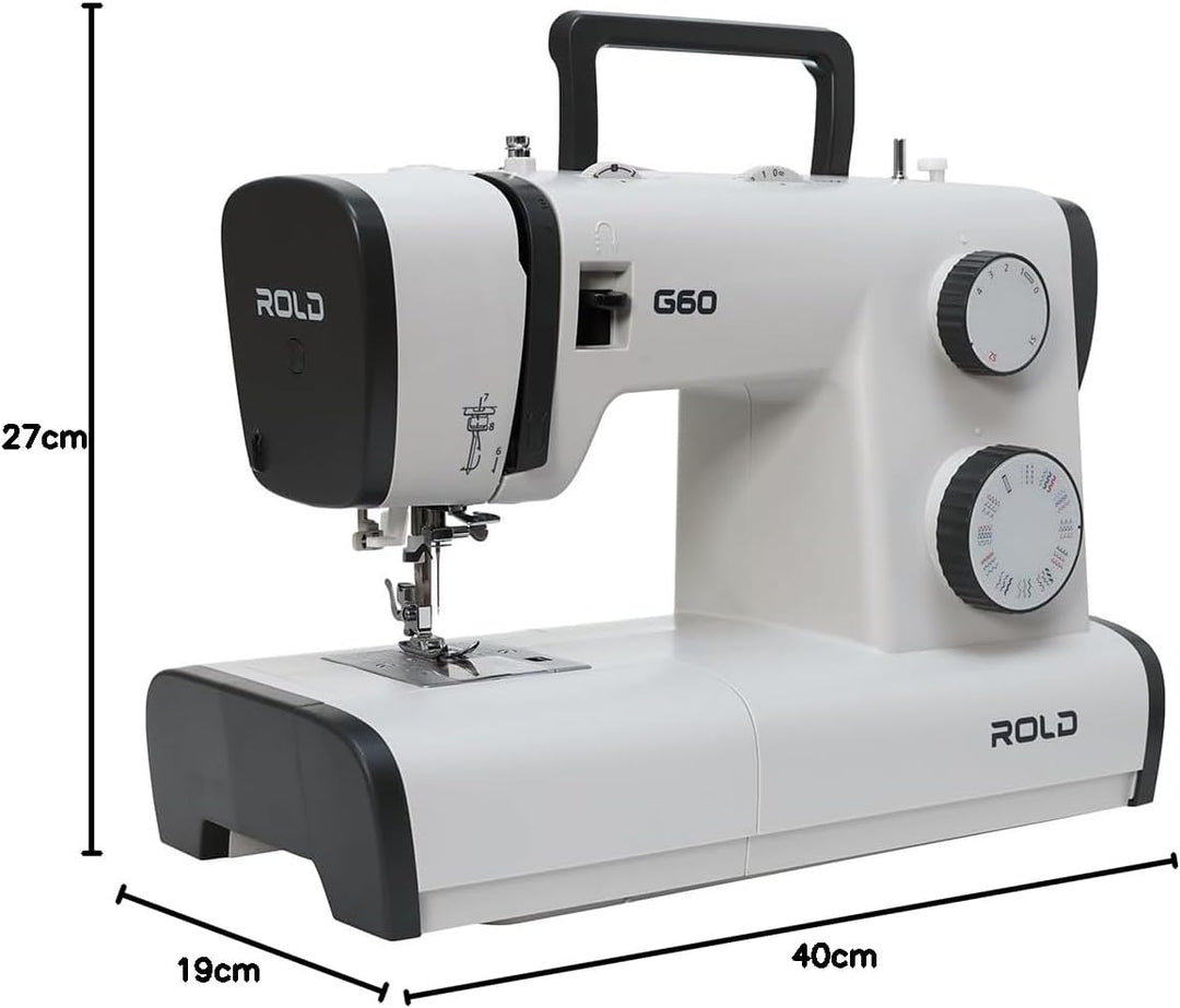 ROLD G60 Elektrische Nähmaschine – 32 Nähprogramme mit Anschiebetisch | Für Jeans, Jersey, Baumwolle