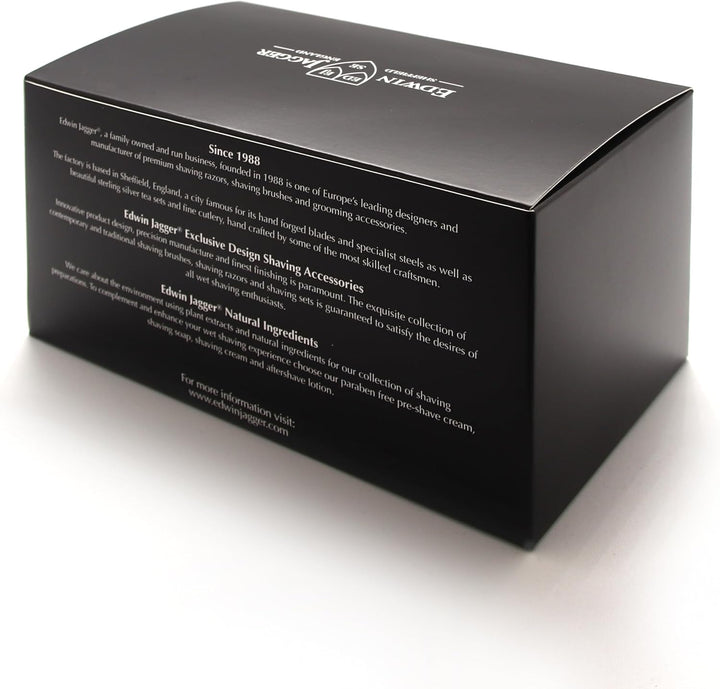 Edwin Jagger Rasur-Geschenk-Set- Pure Badger Dachshaar-Rasierpinsel, Gillette Mach 3 Rasierer, verni