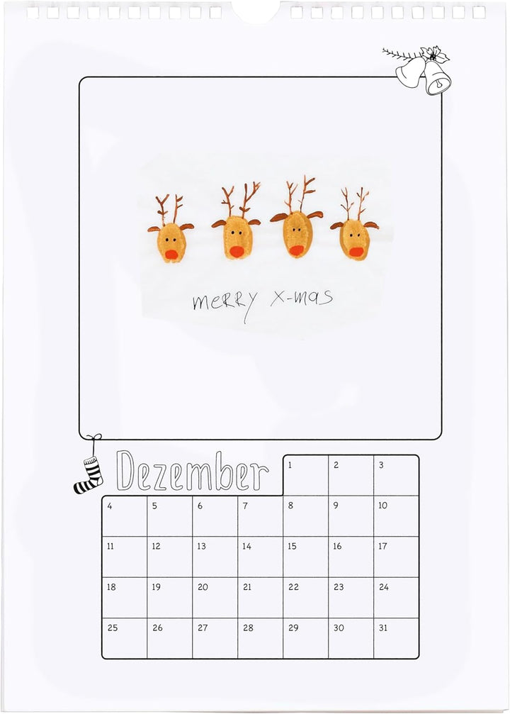 Betzold - Bastel-Kalender Kinder - Blanko-Wandkalender Kreativkalender immerwährend 10 Stück Weiss,
