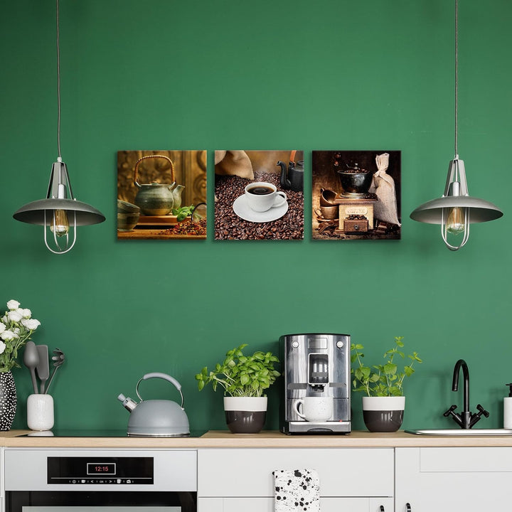 Muralo - Wandbilder Set - Leinwand Bilder Set Aufhängefertig - Bilder für Küche- Moderne Wanddeko -