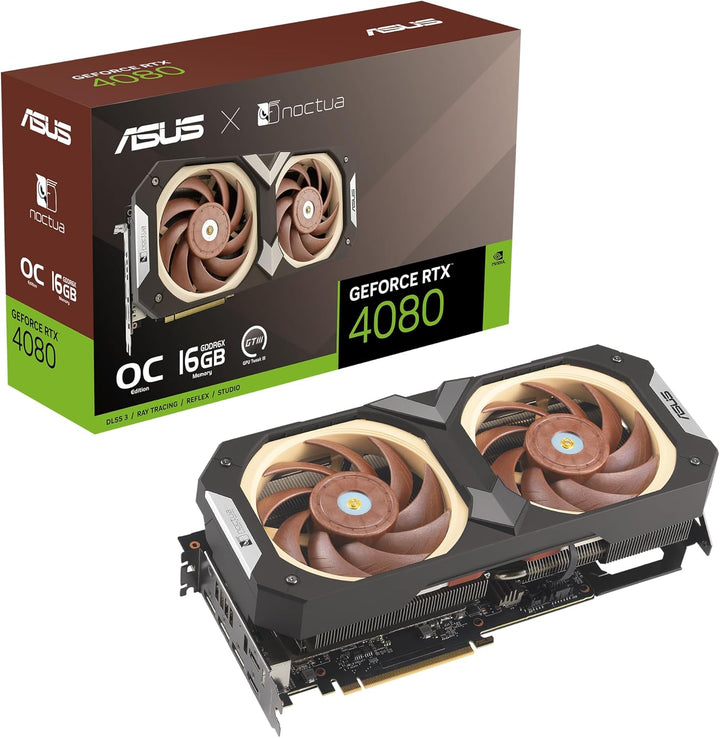 ASUS GeForce RTX 4080 16GB Noctua OC Edition GDDR6X Gaming Grafikkarte (DLSS 3, PCIe 4.0, 16GB GDDR6
