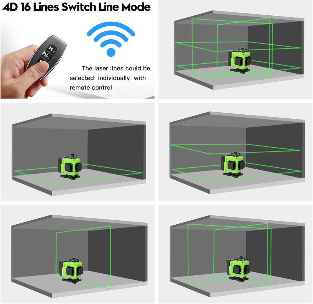 Kreuzlinienlaser Grün 16 Linien Nivellierlaser, 4 x 360 ° Laser wasserwaage, linienlaser kreuzlaser