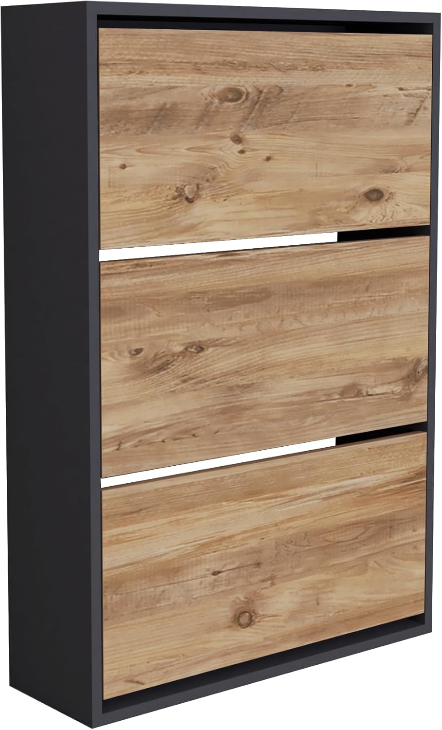 [en.casa] Schuhschrank Aurskog Schuhkipper für 18 Paare Schuhkommode mit 3 Kipptüren für Eingang, Fl