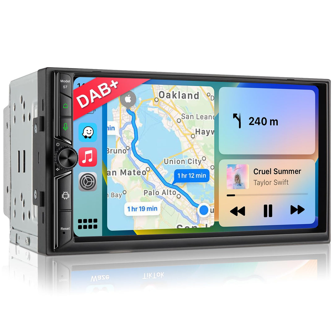 DAB+ Autoradio Android Doppel Din Radio mit Wireless Carplay Wireless Android Auto mit Bildschirm, 8