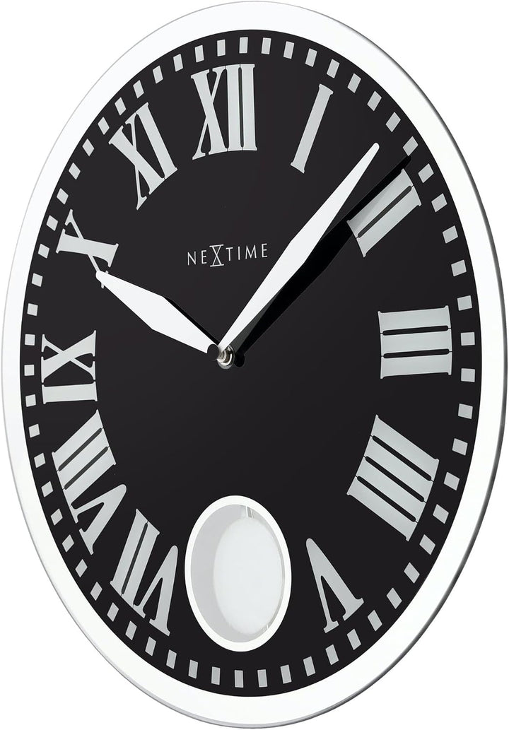 NeXtime Wanduhr - 43 x 4.2 cm - Glas - Weiss - &