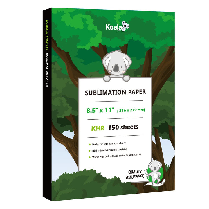 Koala Sublimationspapier, 150 Blatt, 21,6 x 27,9 cm, für Wärmeübertragung, DIY-Geschenk, kompatibel