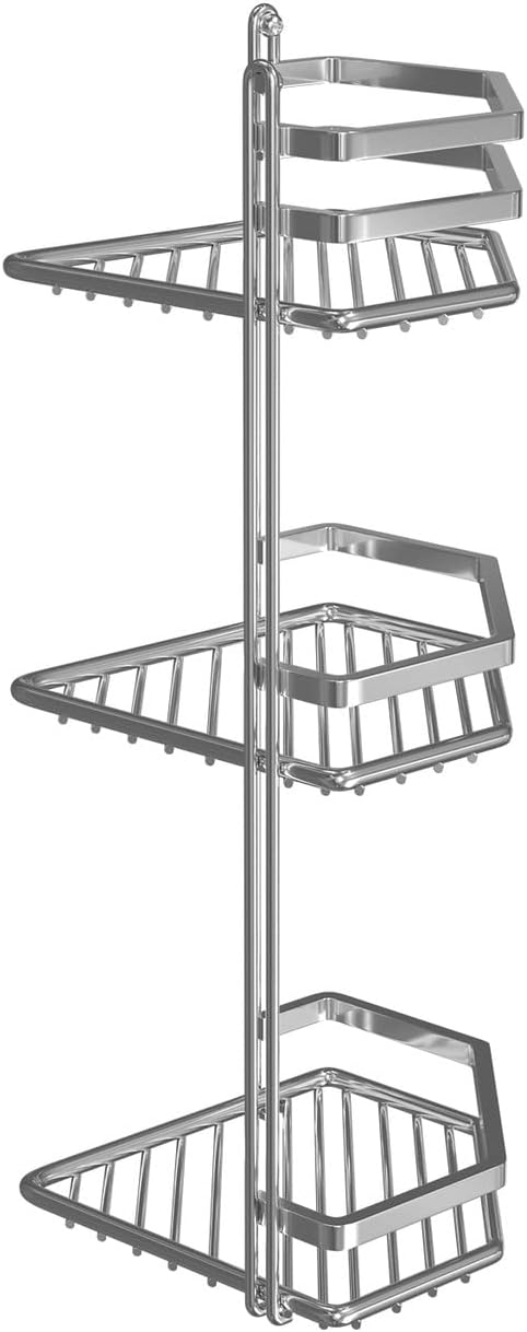 Duschregal Badregal 3 Etagen Duschablage Duschkorb chrom
