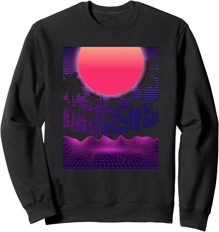 Retro Synthwave 1990er Aesthetic 80er Palmen Vaporwave Sweatshirt