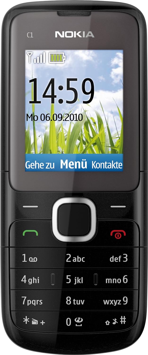 Nokia C1-01 Handy (4,6 cm (1,8 Zoll) Display, Micro USB, VGA Kamera) dark grey, dark grey