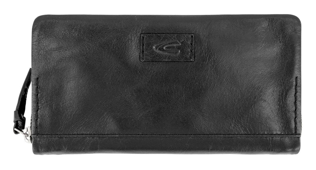 camel active bags Rise Damen Geldbörse Portemonnaie RFID Leder Gross Schwarz, Schwarz