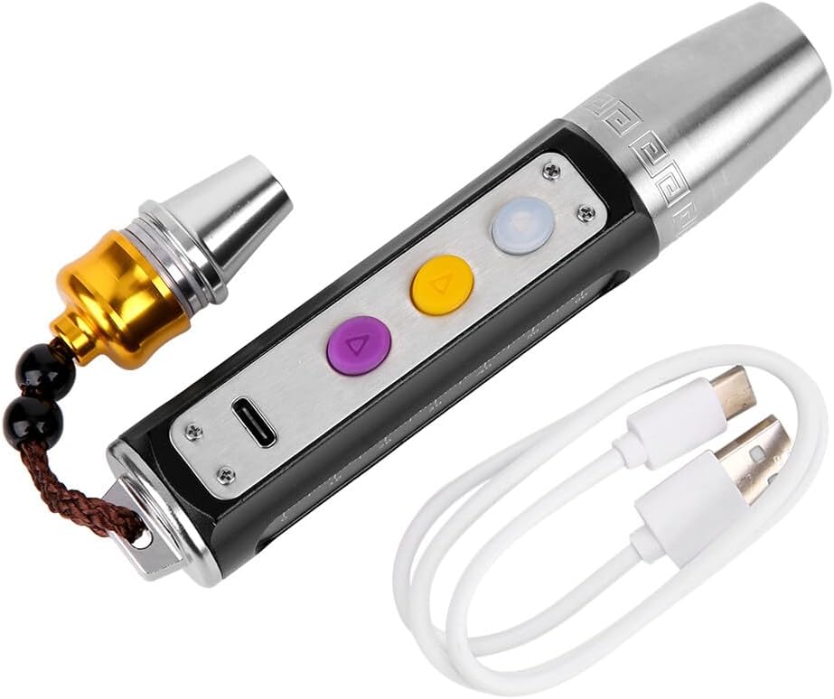 Yuehuamech Jade Appraisal Flashlight Portable 3 LEDs Expert Torch USB Rechargeable Jewelry Flashligh