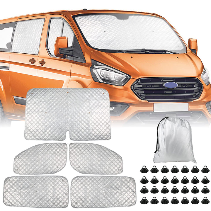 Thermomatte Fahrerhaus Innen für Ford Transit Custom, 5 STK Wasserdicht UV-Proof Sonnenschutz Auto F