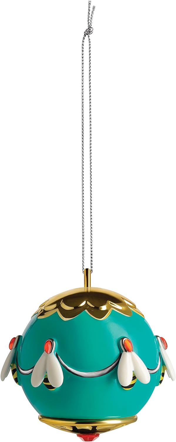 Alessi MJ16 5 Ape dell'oro Dekokugel - Porzellan. Handdekoriert. 6,00 x 6,00 x 7,20 cm Multicolor, A