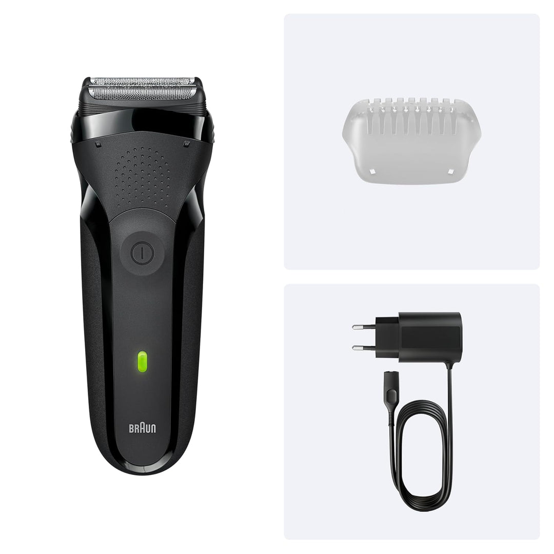 Braun Series 3 Elektrorasierer Herren – Rasierapparat mit 3 Flexiblen Klingen, 30 Minuten Akkulaufze
