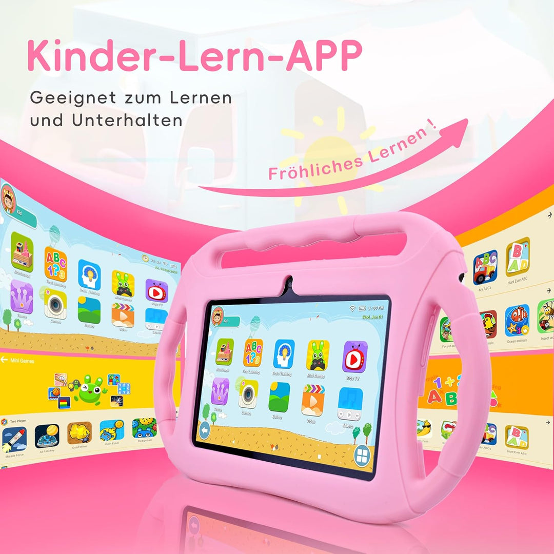 Veidoo Kinder-Tablet für Kleinkinder 7 Zoll Android Tablet für Kinder 32GB, WiFi, GMS, Google Plays,