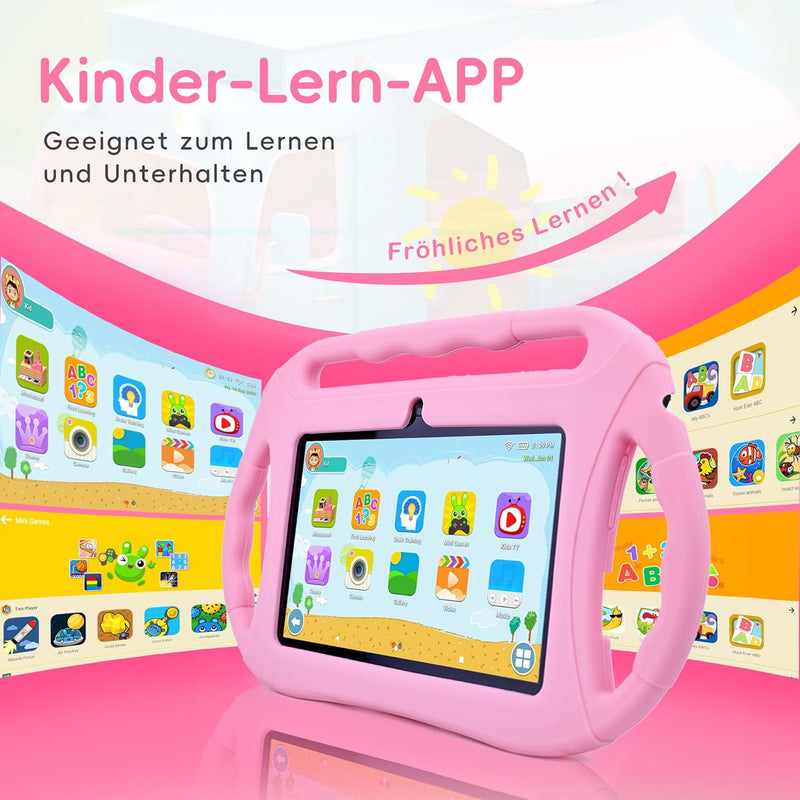 Veidoo Kinder-Tablet für Kleinkinder 7 Zoll Android Tablet für Kinder 32GB, WiFi, GMS, Google Plays,
