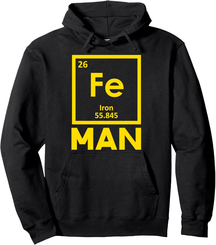 Fe Man, Periodensystem, starke, coole Männer Pullover Hoodie