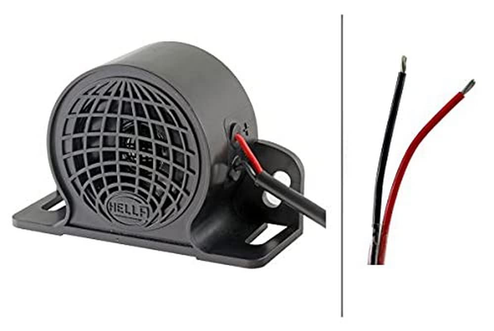 HELLA Rückfahrwarner BM10 - 110dB(A) - Starkton - ECE - Gehäusefarbe: schwarz - geschraubt - Kabel: