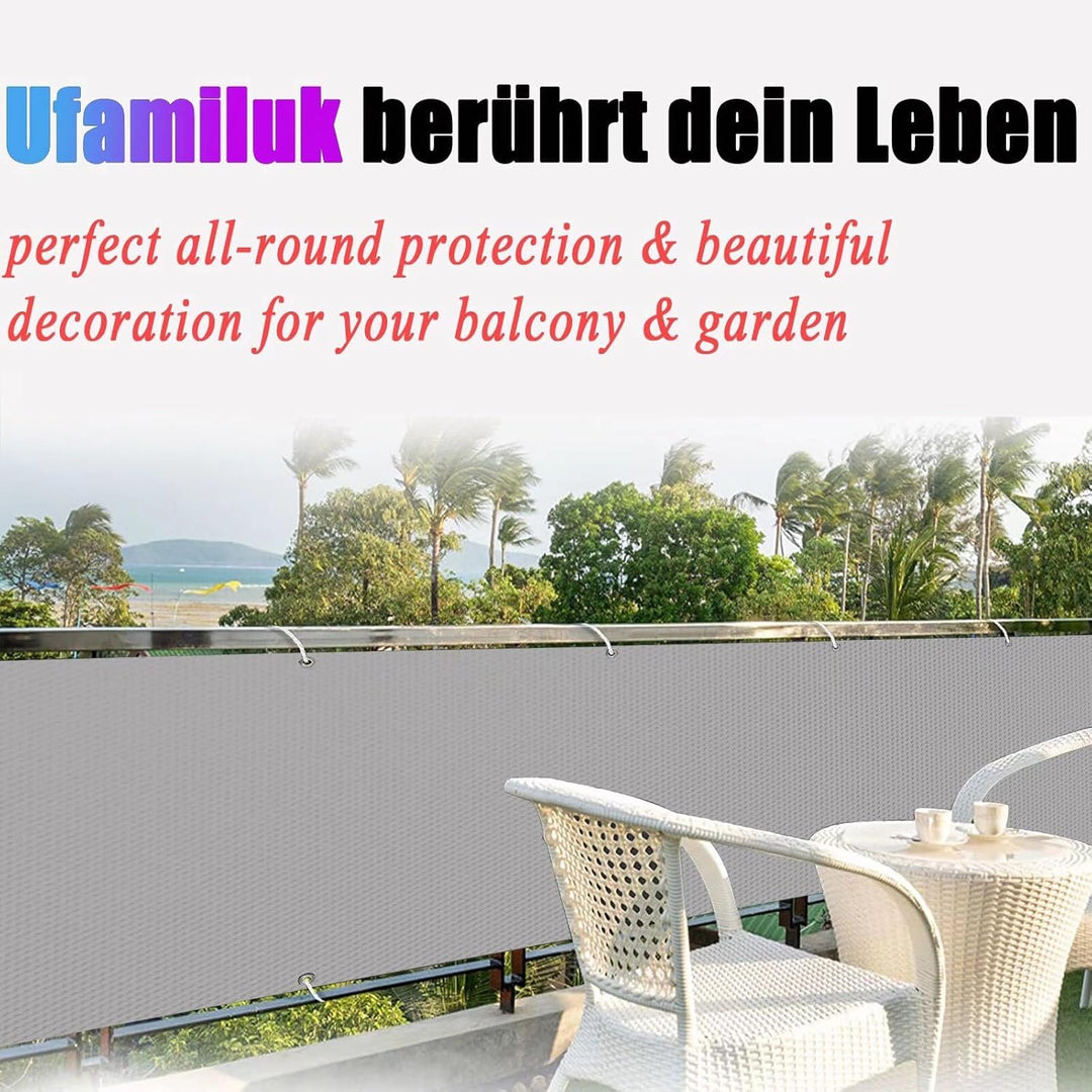Ufamiluk balkonverkleidung Grau Balkon Windschutz Fuer den Balkon Kunststoff 100% Privatsphäre für d