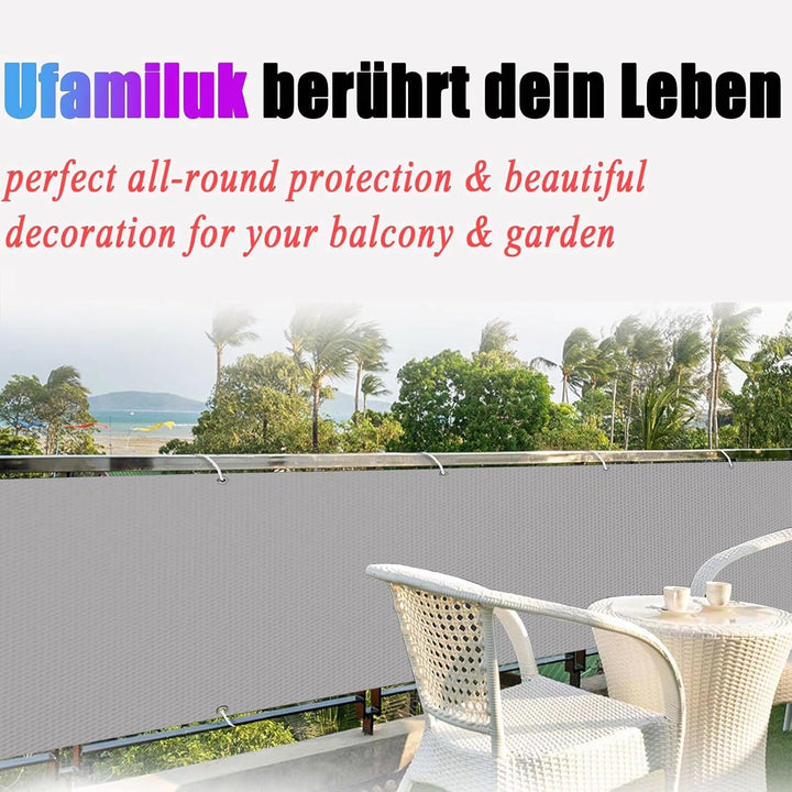 Ufamiluk balkonverkleidung Grau Balkon Windschutz Fuer den Balkon Kunststoff 100% Privatsphäre für d