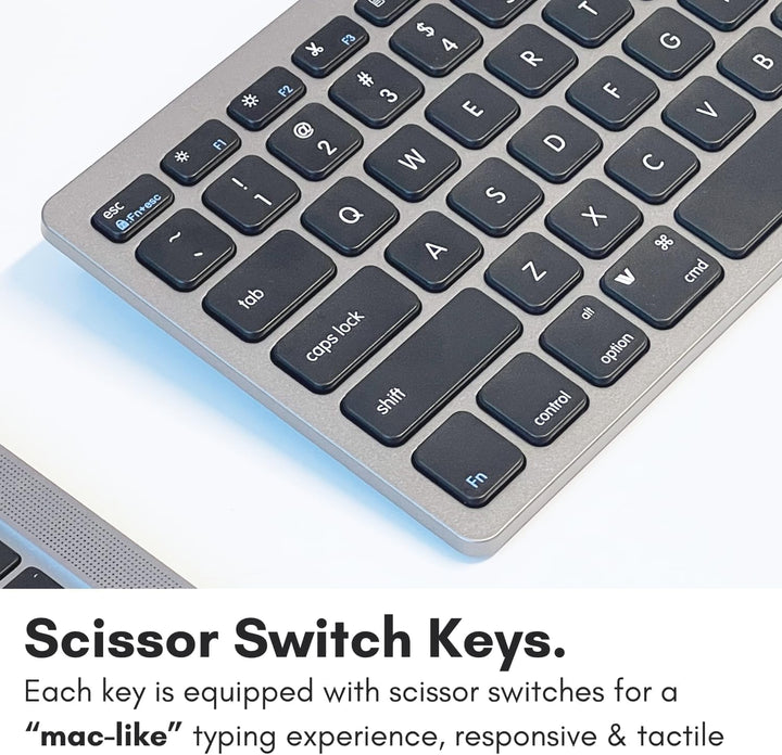 Macally Schlanke USB-Tastatur für Apple Mac, iMac, MacBook Pro/Air, Mac Mini, Windows PC Desktops, L