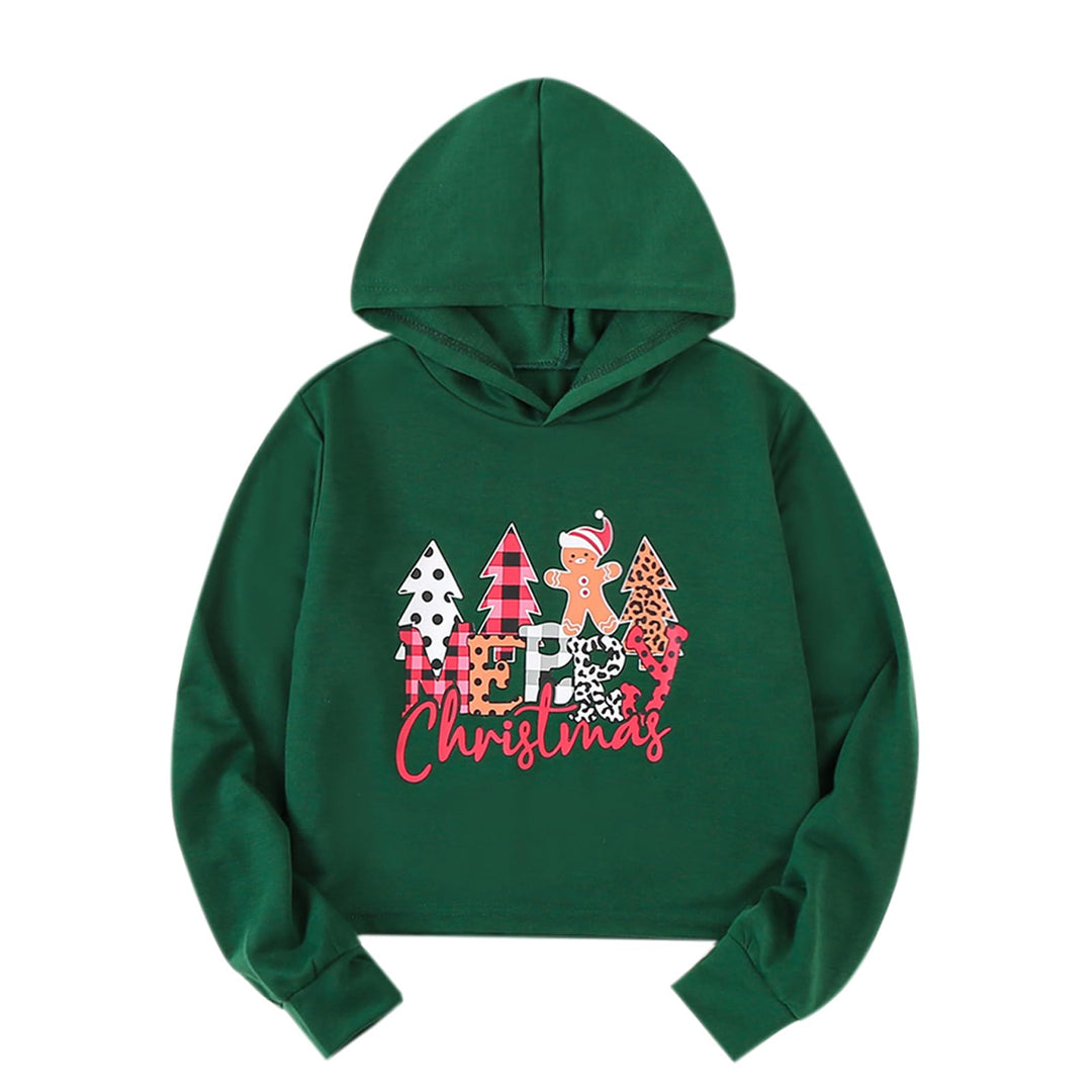 Mädchen Weihnachten Sweatshirts Brief gedruckt Crop Top Kinder Weihnachtsbaum Hoodies Langarm Pullov