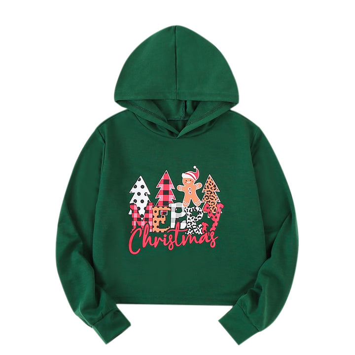 Mädchen Weihnachten Sweatshirts Brief gedruckt Crop Top Kinder Weihnachtsbaum Hoodies Langarm Pullov