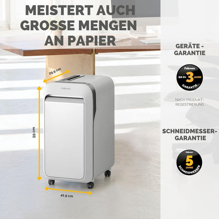 Fellowes Aktenvernichter 20 Blatt High Security (P5), Papierschredder für Büro, Powershred LX221, Mi