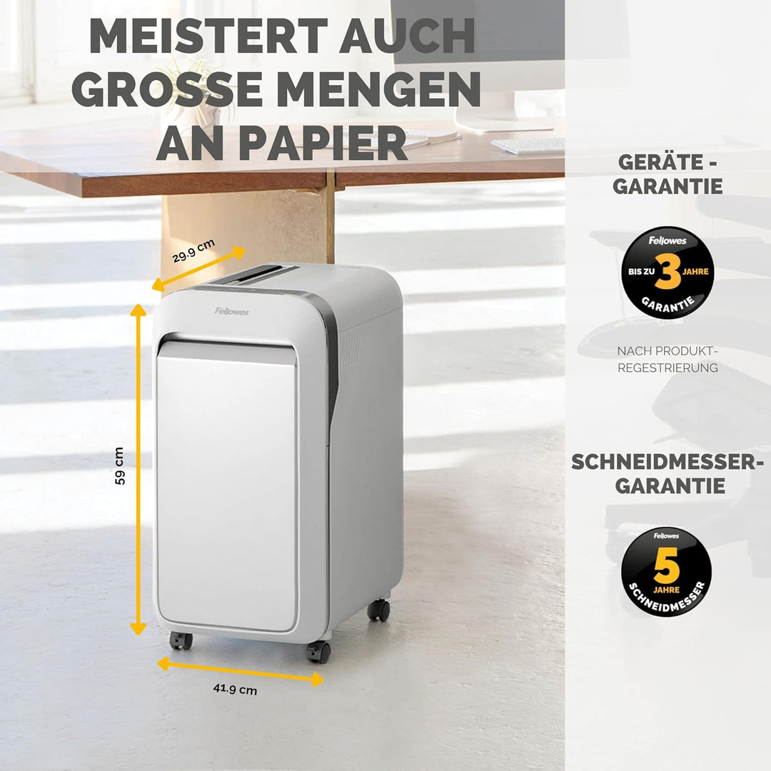 Fellowes Aktenvernichter 20 Blatt High Security (P5), Papierschredder für Büro, Powershred LX221, Mi