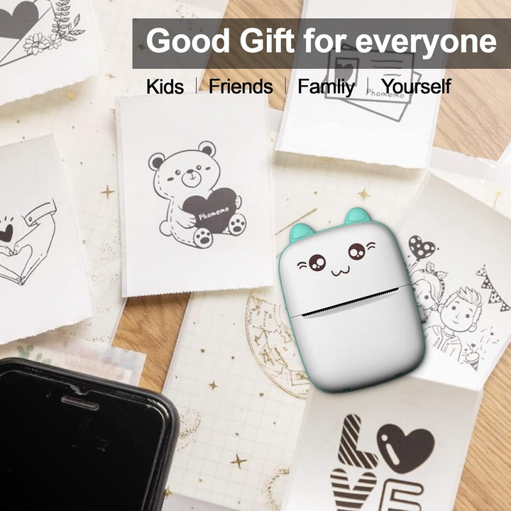 PNGOS Mini Printer, Mobile Photo Printer, Bluetooth Thermal Printer, Compatible with iPhone, iOS, An