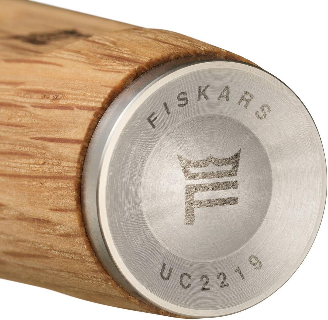 Fiskars Norden Messerschärfer, Für Messer mit gerader Stahlklinge, 7 x 7 cm, Eichenholz, 1065710