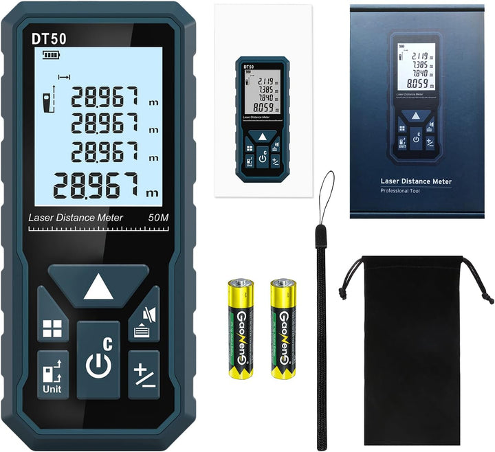 Entfernungsmesser, HANMATEK DT50 50M Digitales Laser Entfernungsmesse mit LCD Hintergrundbeleuchtung