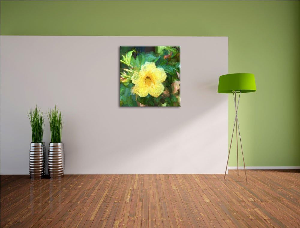 Pixxprint köstlicher fruchtiger Ananasshake neben Ananasstrunk als Leinwandbild Quadratisch/Grösse: