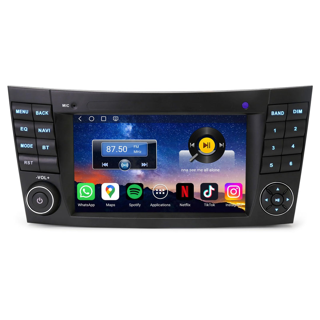 Erisin 7" Qualcomm 8-Kern 4GB+64GB Android 14 Autoradio Bluetooth 5.1 für Mercedes Benz E‑Klasse W21