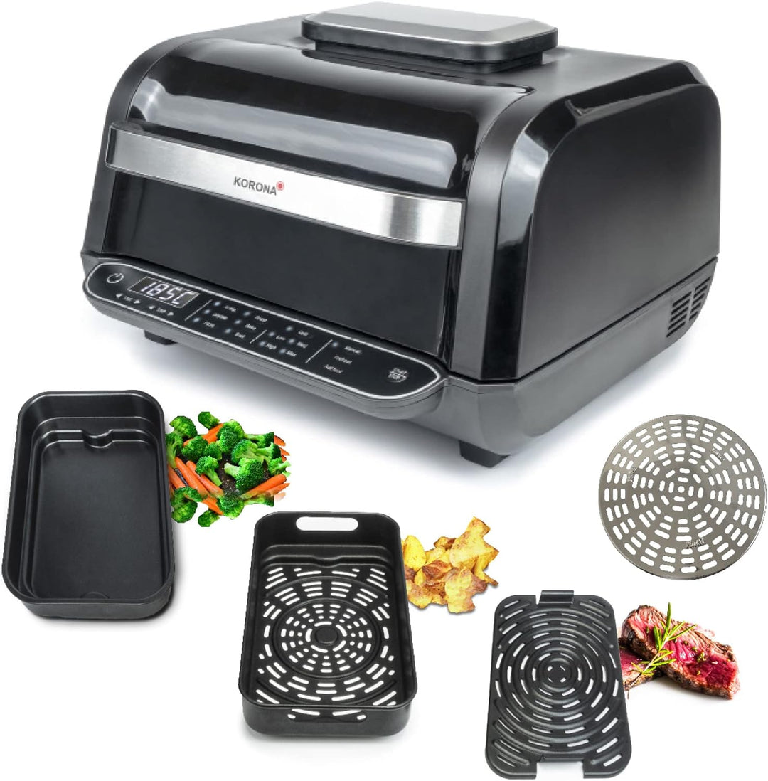 Korona 46160 8in1-Multifunktionsgrill| | Elektrogrill, Heissluftfritteuse, Backofen, Pizzaofen, Dörr