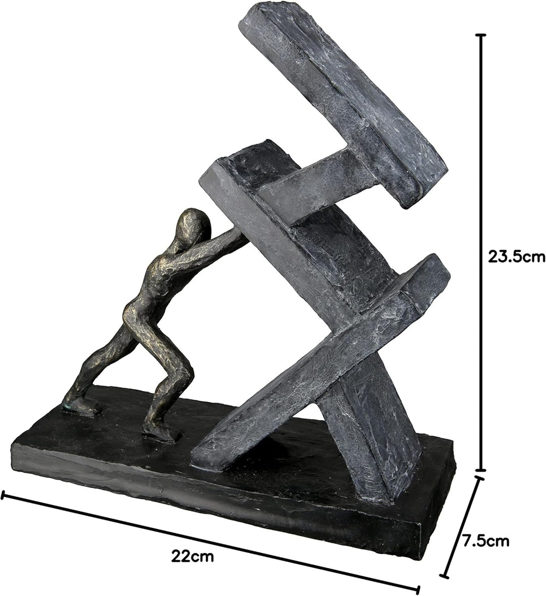 Casablanca modernes Design GILDE Deko Skulptur Figur - Sütze - Holding Kunstharz anthrazitfarben, br