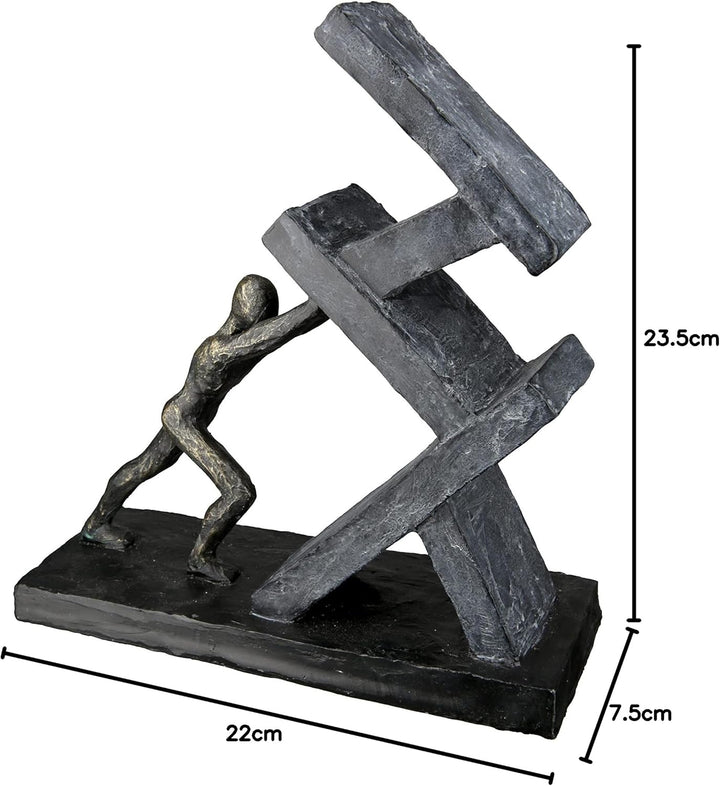 Casablanca modernes Design GILDE Deko Skulptur Figur - Sütze - Holding Kunstharz anthrazitfarben, br