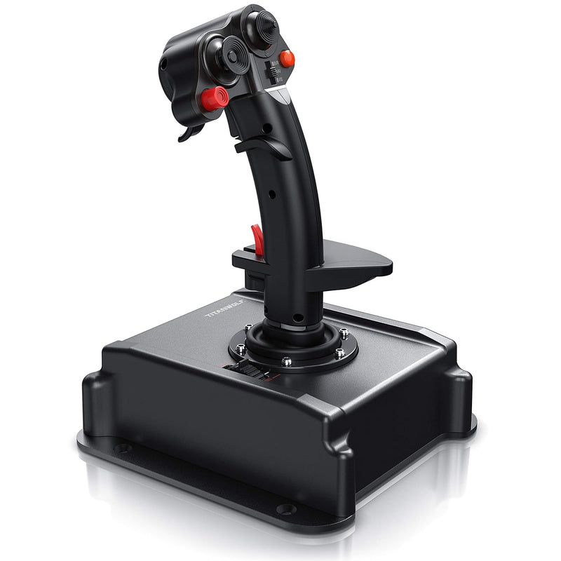 Titanwolf - PC Joystick - Flight Stick – Vierweg Joystick – HOTAS Funktion - stufenloser Schubregler