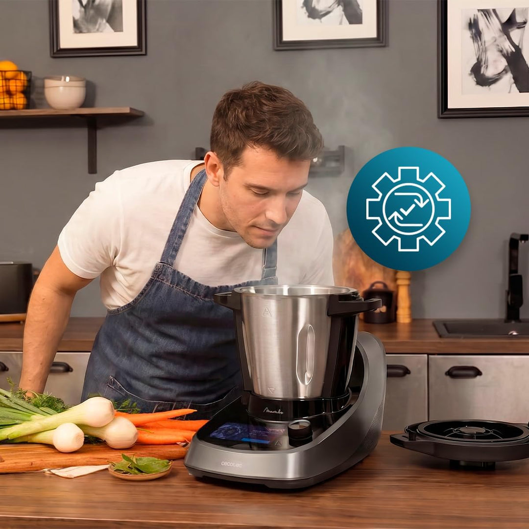 Cecotec Smarte Küchenmaschine Mambo Touch Daily, 37 Funktionen, OneClick | Touchscreen mit Rezepten,
