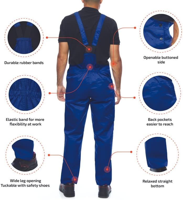 Mazalat Lange Latzhose mit Multifunktionstaschen Berufsbekleidung für Handwerker, Maurer, Dachdecker