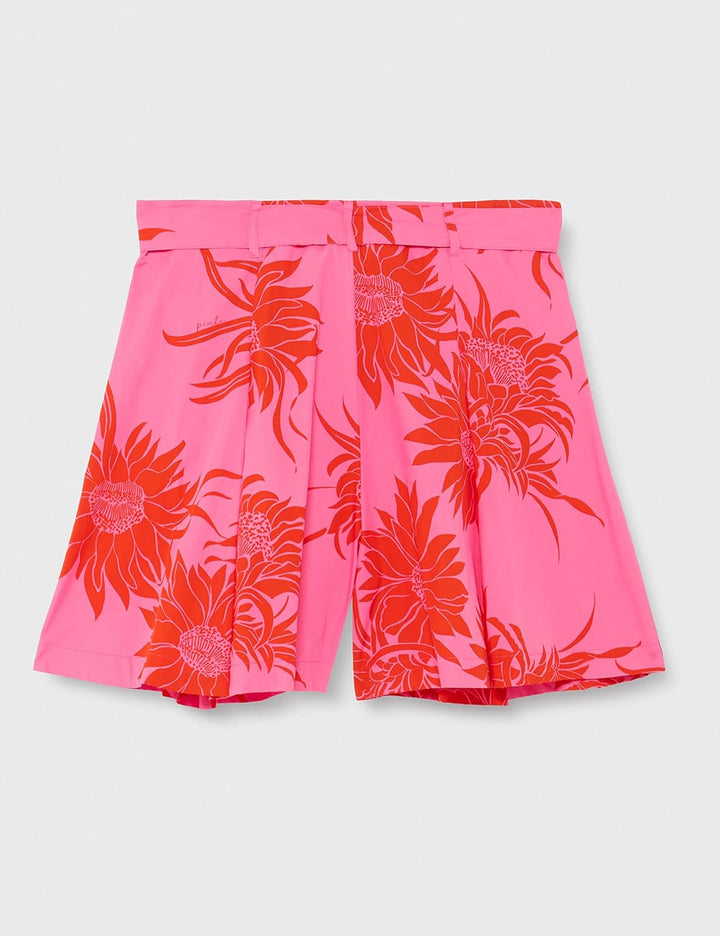 Pinko Damen Sereno Shorts Popeline Stampa Hose 32 Nr1_rosa/Rosso, 32 Nr1_rosa/Rosso