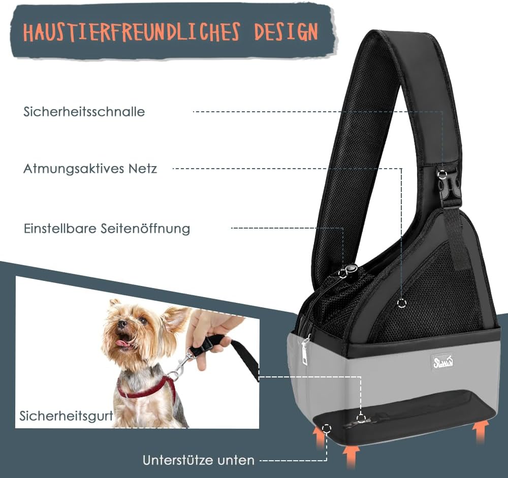 Eyein Hundefreundlich Tragetücher Hunde, Hände frei Reisetasche für kleine Haustiere mit verstellbar