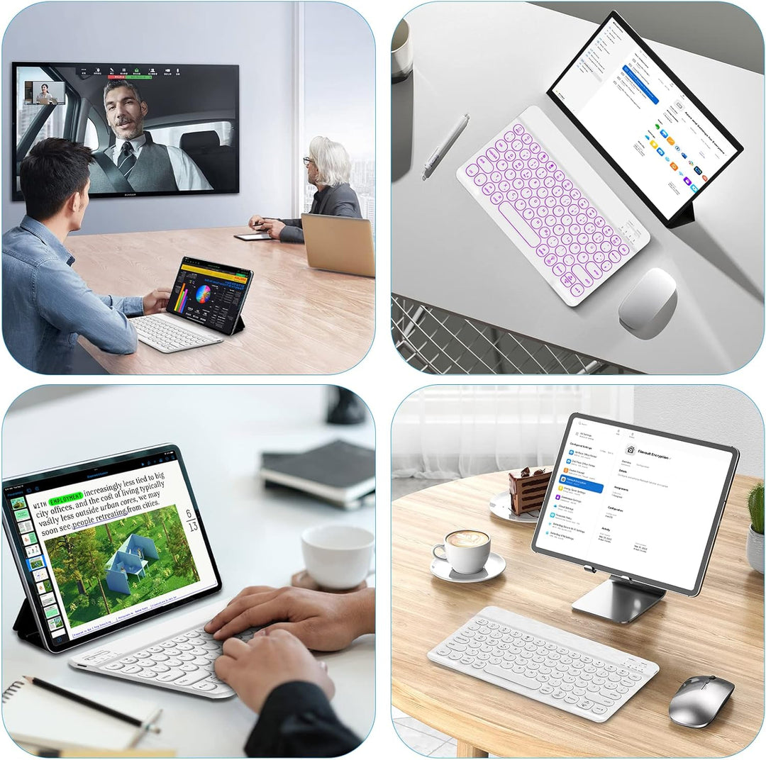 HUOBAO Bluetooth-Tastatur, kabellose Tastatur für iPad, iPhone, Android, Windows, Ultraschlanke wied